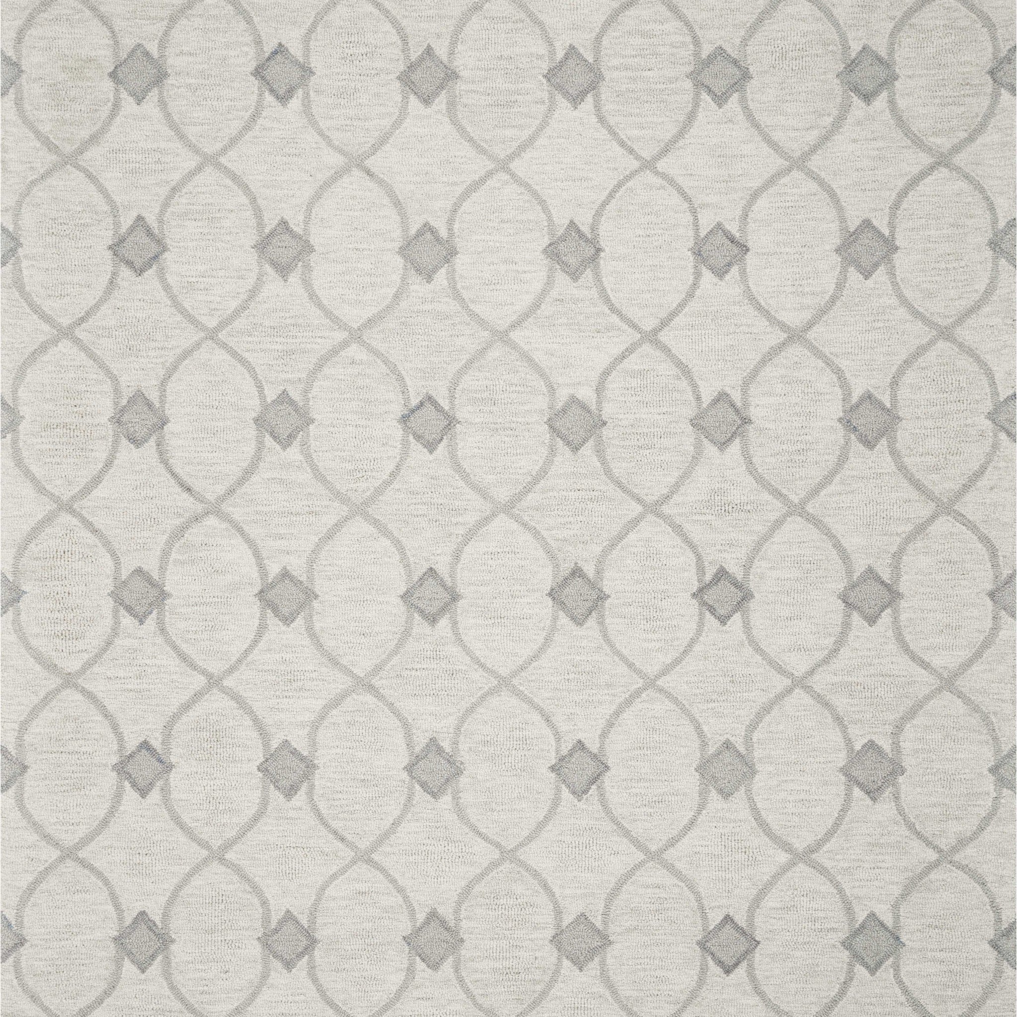 8' X 10' Ivory Hand Tufted Ogee Indoor Area Rug