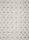 9' X 12' Ivory And Gray Wool Ogee Hand Tufted Area Rug