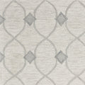 9' X 12' Ivory And Gray Wool Ogee Hand Tufted Area Rug