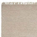 5' X 8' Beige Wool Hand Woven Area Rug With Fringe
