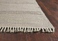 5' X 8' Beige Wool Hand Woven Area Rug With Fringe