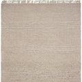 5' X 8' Beige Wool Hand Woven Area Rug With Fringe