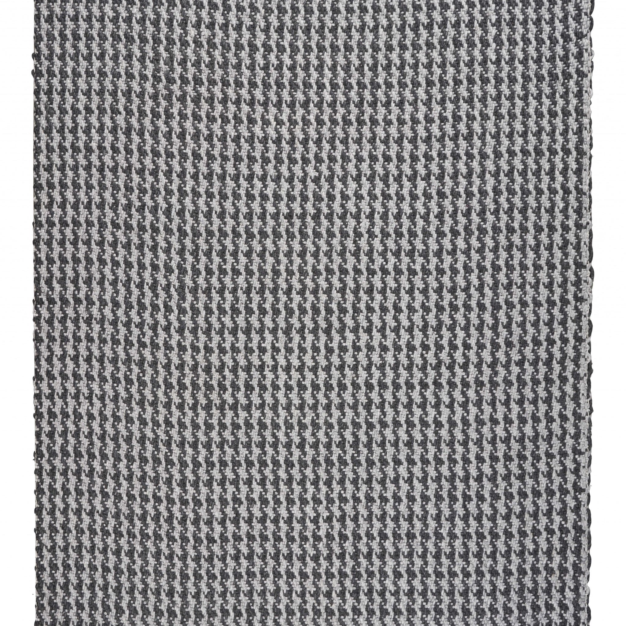 8' X 10' Grey Hand Woven Houndstooth Indoor Area Rug