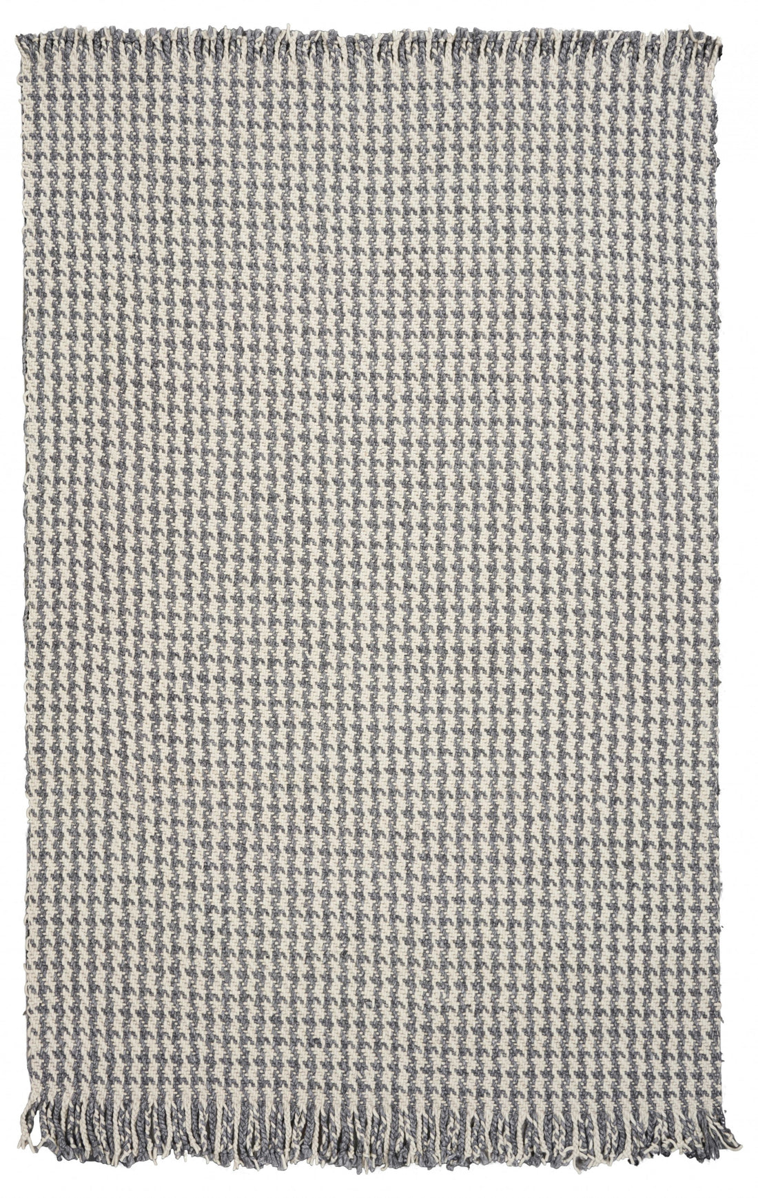 7' X 9' Gray and Ivory Wool Hand Woven Area Rug