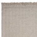8' X 10' Beige And Gray Wool Chevron Hand Woven Area Rug With Fringe
