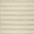 5' X 7' Ivory And White New Zealand Lambs Wool Striped Hand Woven Area Rug