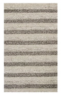 5' X 7' Brown Gray And Ivory New Zealand Lambs Wool Striped Hand Woven Area Rug
