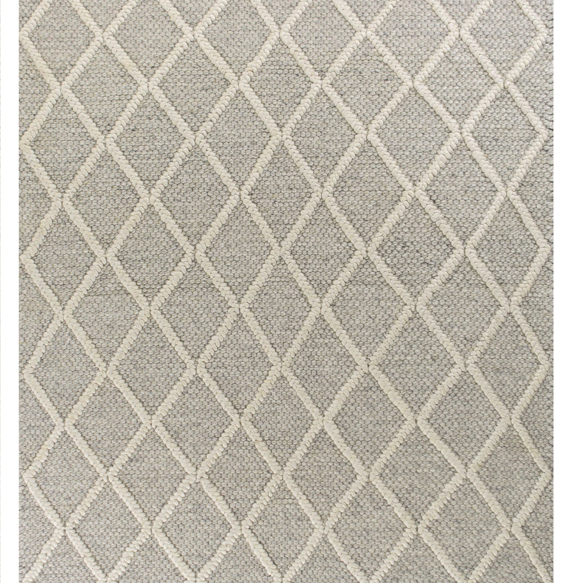 7' X 9'  Wool Grey Area Rug