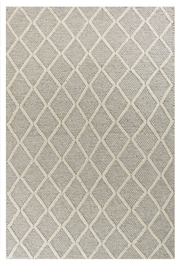 7' X 9'  Wool Grey Area Rug