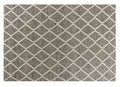 8' X 10' Dark Gray And Ivory New Zealand Lambs Wool Diamond Hand Woven Area Rug