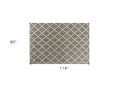 8' X 10' Dark Gray And Ivory New Zealand Lambs Wool Diamond Hand Woven Area Rug