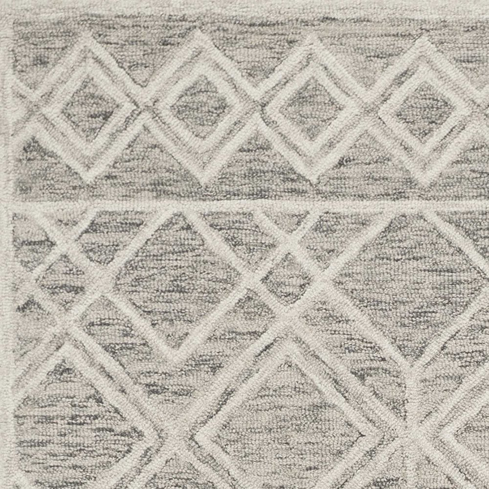 2' X 4' Sand Beige And Ivory Wool Geometric Hand Tufted Area Rug