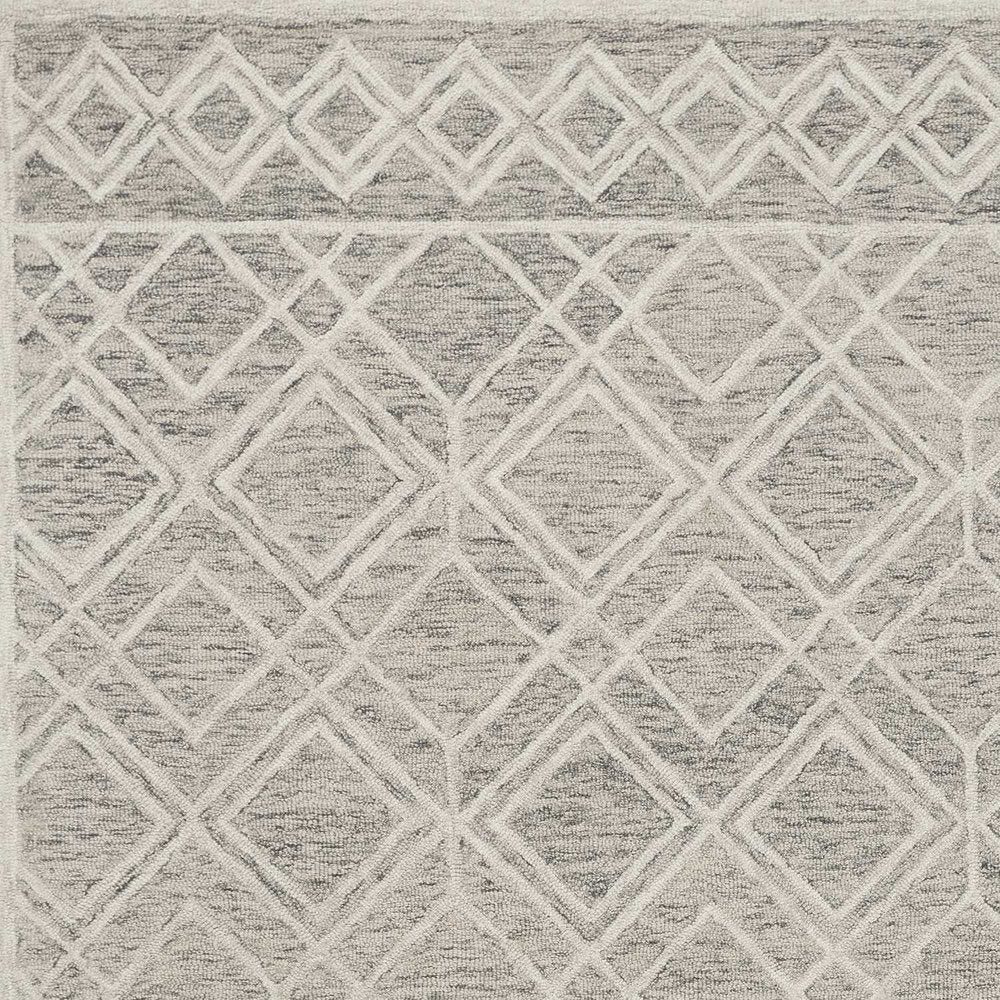 2' X 4' Sand Beige And Ivory Wool Geometric Hand Tufted Area Rug