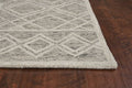 2' X 4' Sand Beige And Ivory Wool Geometric Hand Tufted Area Rug