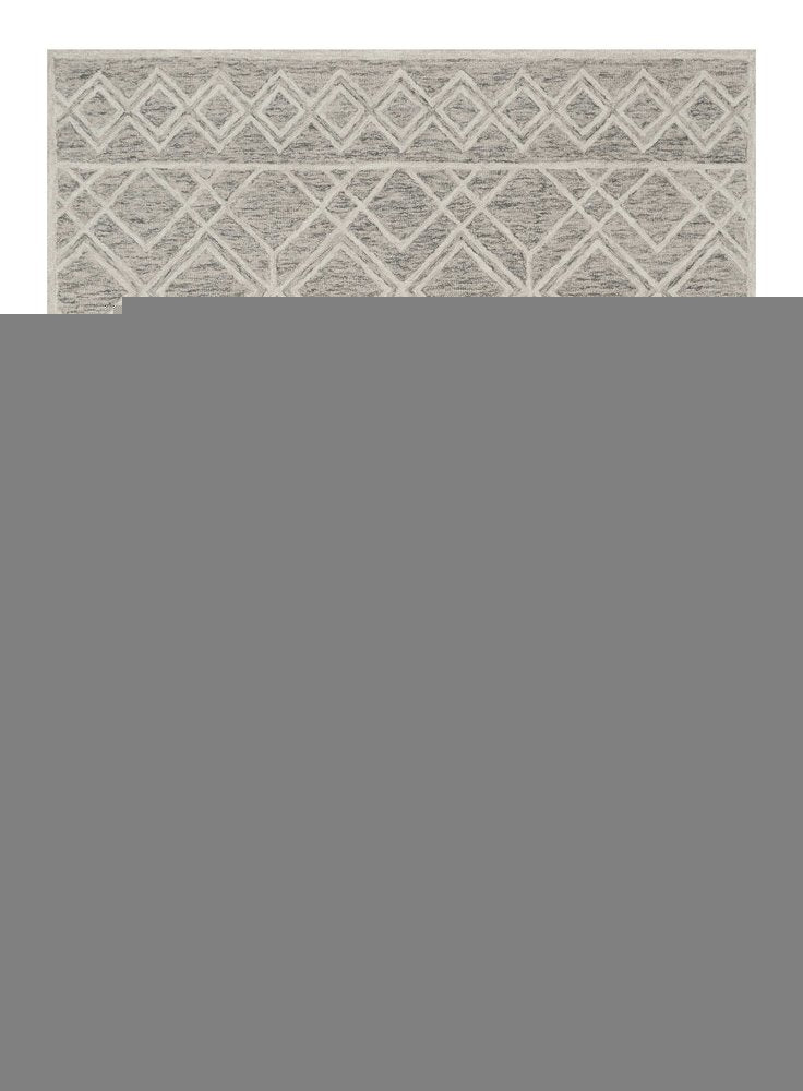 2' X 4' Sand Beige And Ivory Wool Geometric Hand Tufted Area Rug