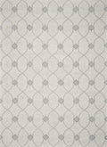 9' X 12' Ivory And Gray Wool Ogee Hand Tufted Area Rug
