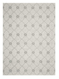 9' X 12' Ivory And Gray Wool Ogee Hand Tufted Area Rug