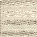 5' X 7' Ivory And White New Zealand Lambs Wool Striped Hand Woven Area Rug
