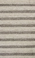 5' X 7' Brown Gray And Ivory New Zealand Lambs Wool Striped Hand Woven Area Rug