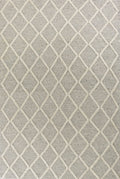 7' X 9' Gray And Ivory Wool Diamond Hand Woven Area Rug