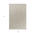 7' X 9' Gray And Ivory Wool Diamond Hand Woven Area Rug