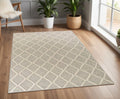 3' X 5' Gray And Ivory New Zealand Lambs Wool Diamond Area Rug