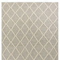 3' X 5' Gray And Ivory New Zealand Lambs Wool Diamond Area Rug