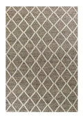 3' X 5' Gray And Ivory New Zealand Lambs Wool Diamond Area Rug