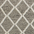 3' X 5' Gray And Ivory New Zealand Lambs Wool Diamond Area Rug