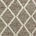 3' X 5' Gray And Ivory New Zealand Lambs Wool Diamond Area Rug