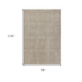 5' X 8' Beige And Ivory Geometric Indoor Outdoor Area Rug