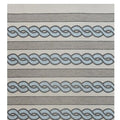 5' X 7' Ivory And Blue Abstract Handmade Indoor Outdoor Area Rug