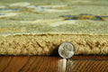 5' Gray Ivory And Brown Wool Floral Hand Tufted Round Rug