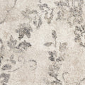 7' Gray And Tan Floral Distressed Runner Rug