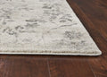 7' Gray And Tan Floral Distressed Runner Rug