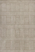 5' X 8' Beige And Ivory Geometric Indoor Outdoor Area Rug