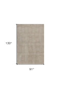 7' X 9' Beige And Ivory Geometric Indoor Outdoor Area Rug