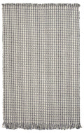 5' X 8' Ivory And Gray Wool Houndstooth Hand Woven Area Rug With Fringe