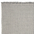5' X 8' Ivory And Gray Wool Houndstooth Hand Woven Area Rug With Fringe