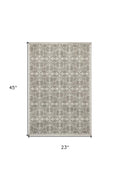 2' X 4' Gray Moroccan Indoor Outdoor Area Rug
