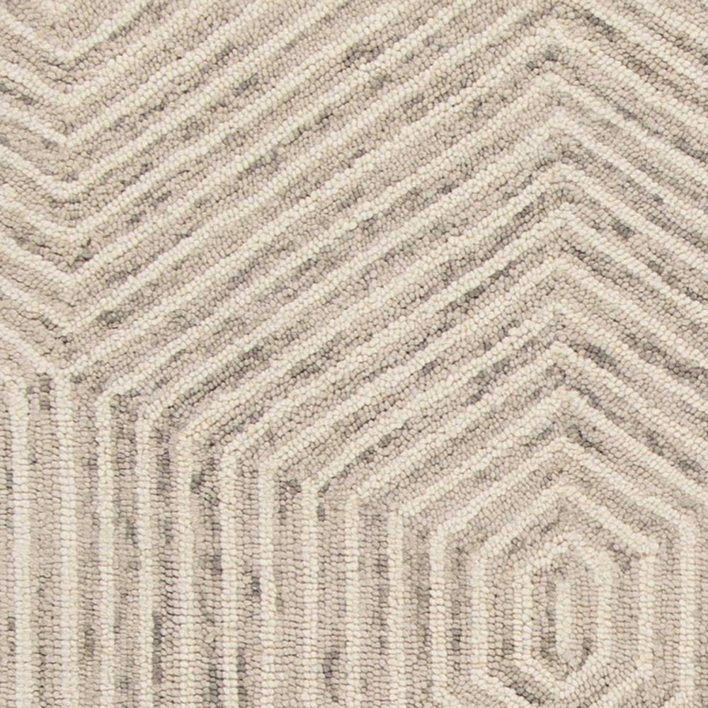 5' X 7' Sand And Beige Wool Geometric Hand Tufted Area Rug