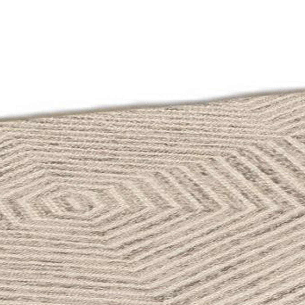 5' X 7' Sand And Beige Wool Geometric Hand Tufted Area Rug