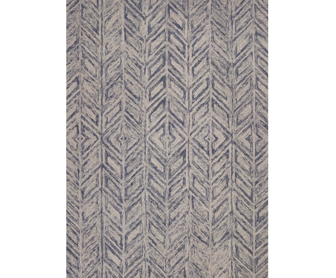 2' X 4' Blue Wool Hand Tufted Area Rug