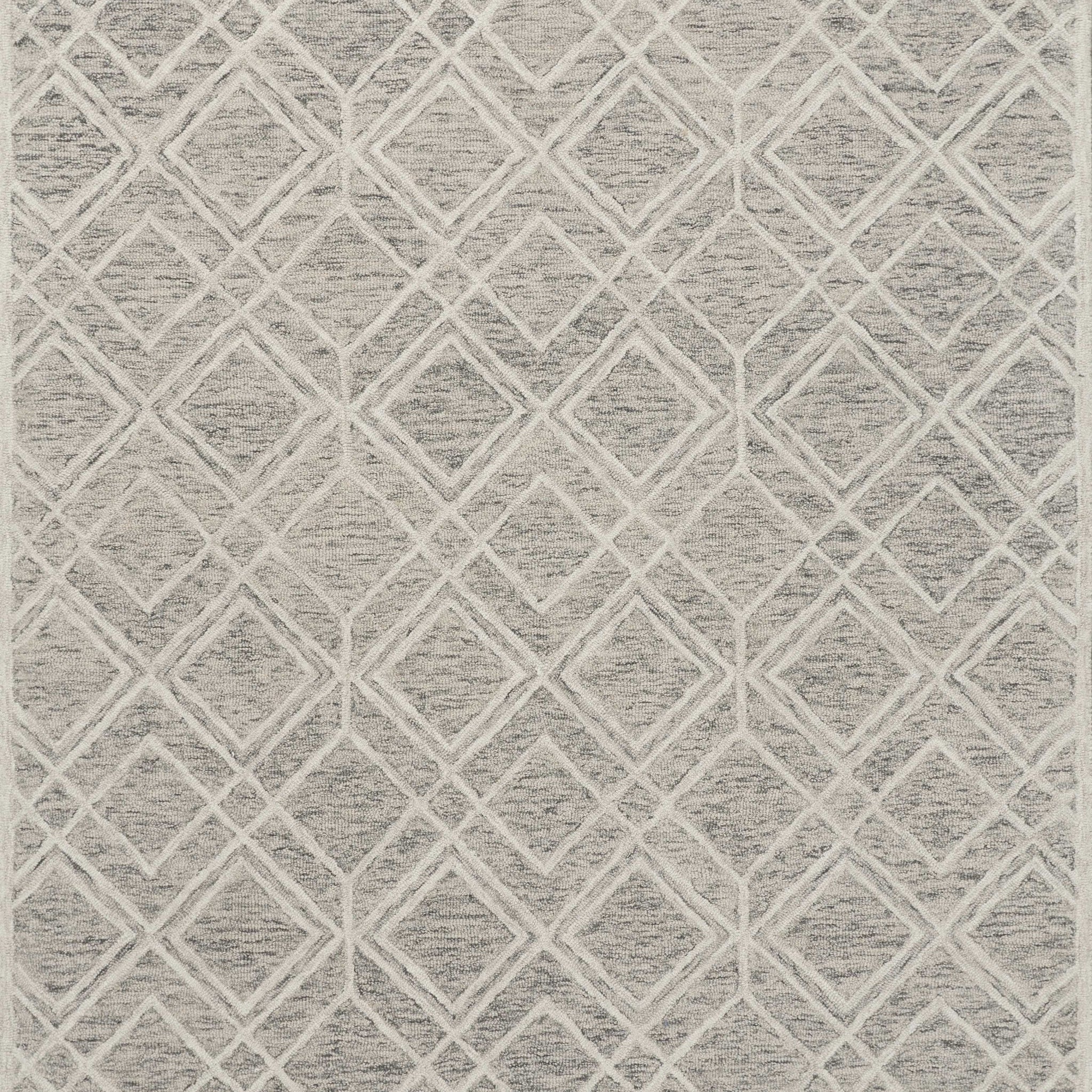 3' X 5' Sand Geometric Diamond Wool Area Rug