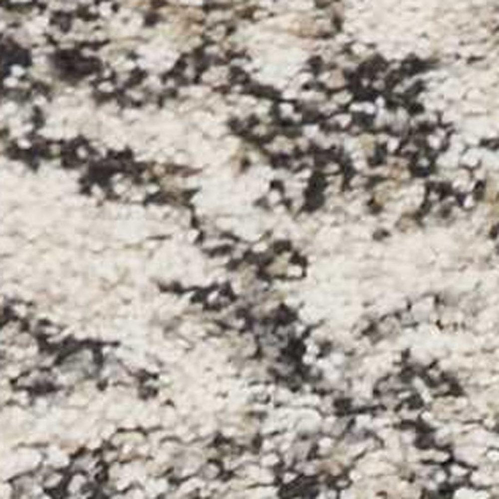 8' Ivory And Brown Floral Medallion Runner Rug