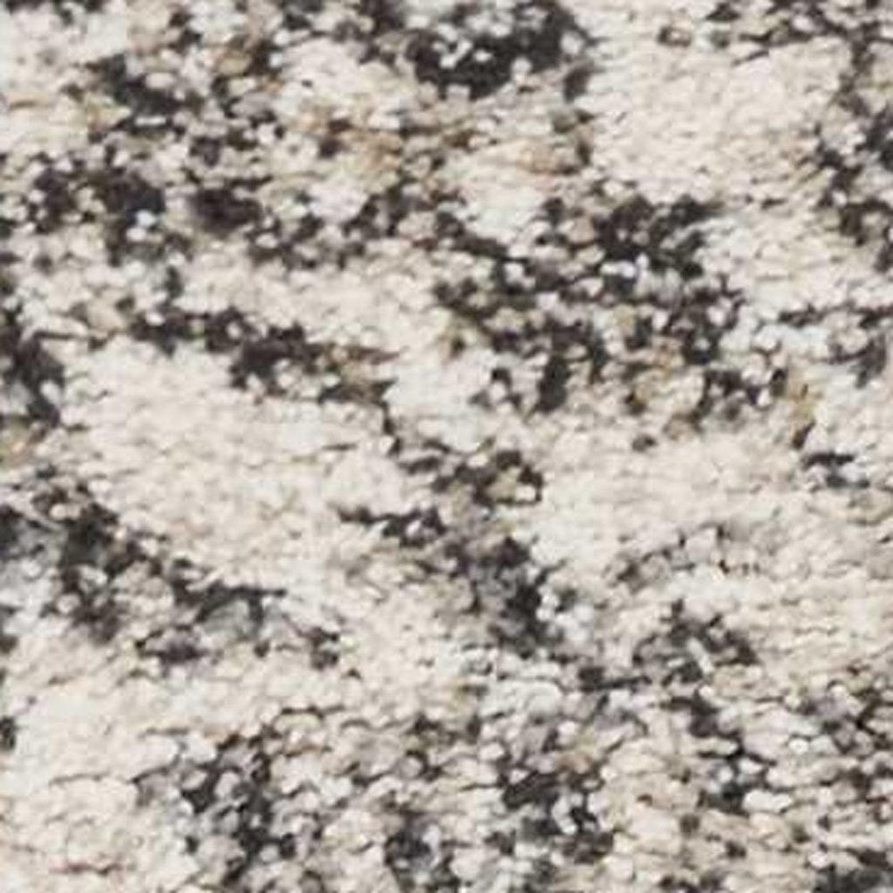 8' Ivory And Brown Floral Medallion Runner Rug