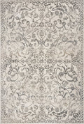 8' Ivory And Brown Floral Medallion Runner Rug