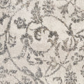 8' Ivory And Brown Floral Medallion Runner Rug