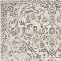 8' Ivory And Brown Floral Medallion Runner Rug