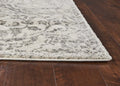 8' Ivory And Brown Floral Medallion Runner Rug
